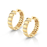 MICHAEL M Earrings 14K Yellow Gold Orb Ribbed Huggies ER529
