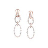 MICHAEL M Earrings 18K Rose Gold Cloud Oval Drop Earrings ER622