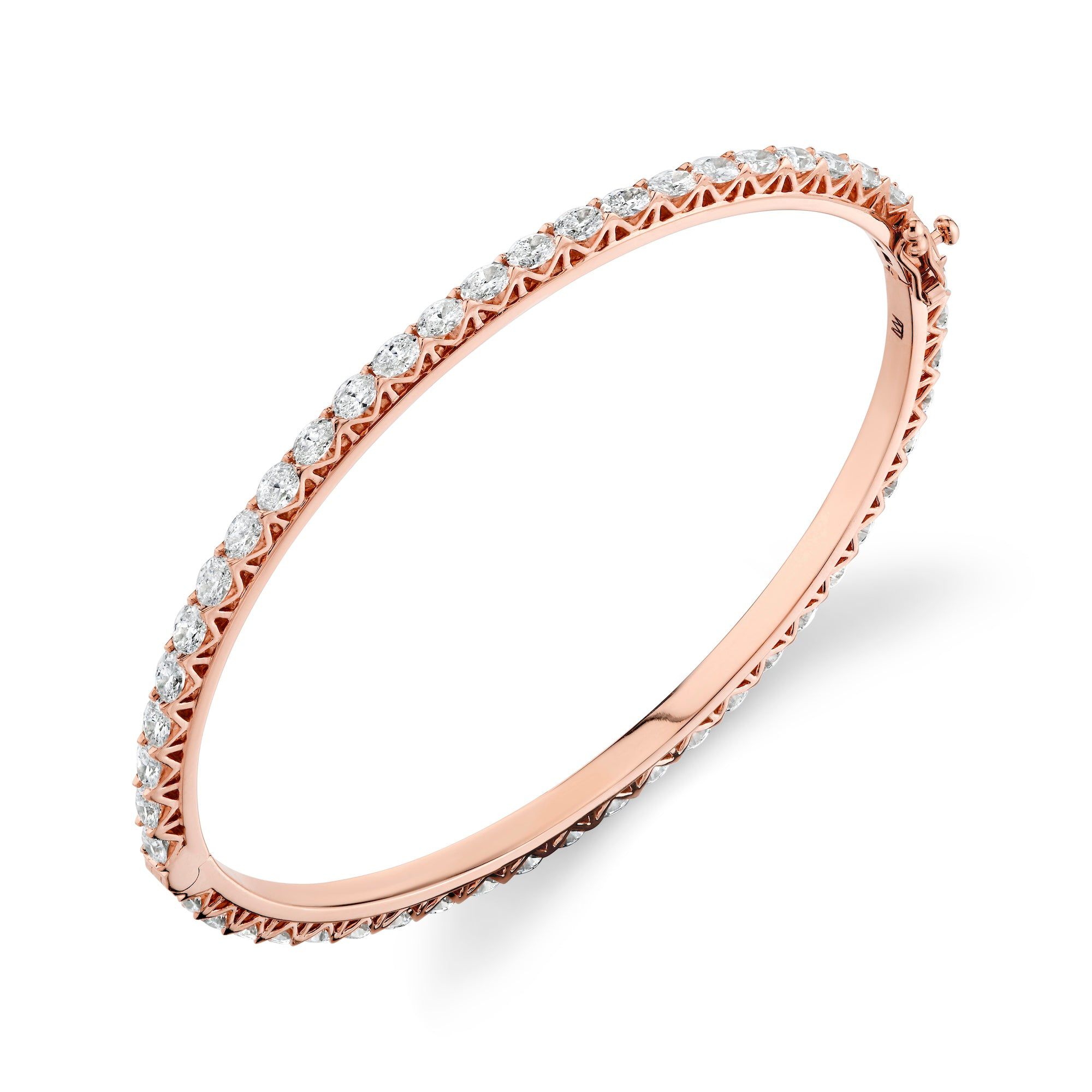 MICHAEL M Earrings 18K Rose Gold Meksian Oval Eternity Bangle