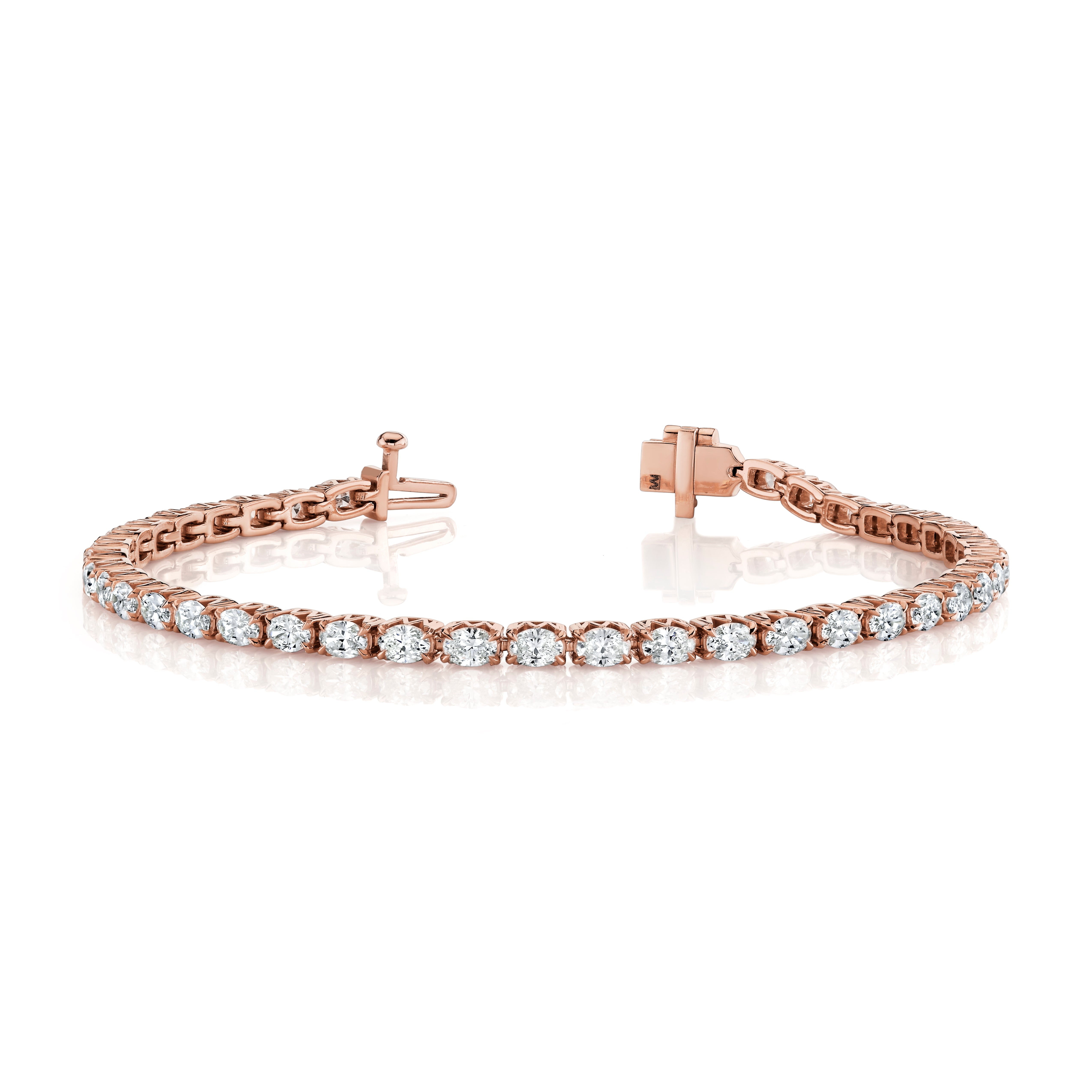 MICHAEL M Earrings 18K Rose Gold Meksian Oval Tennis Bracelet