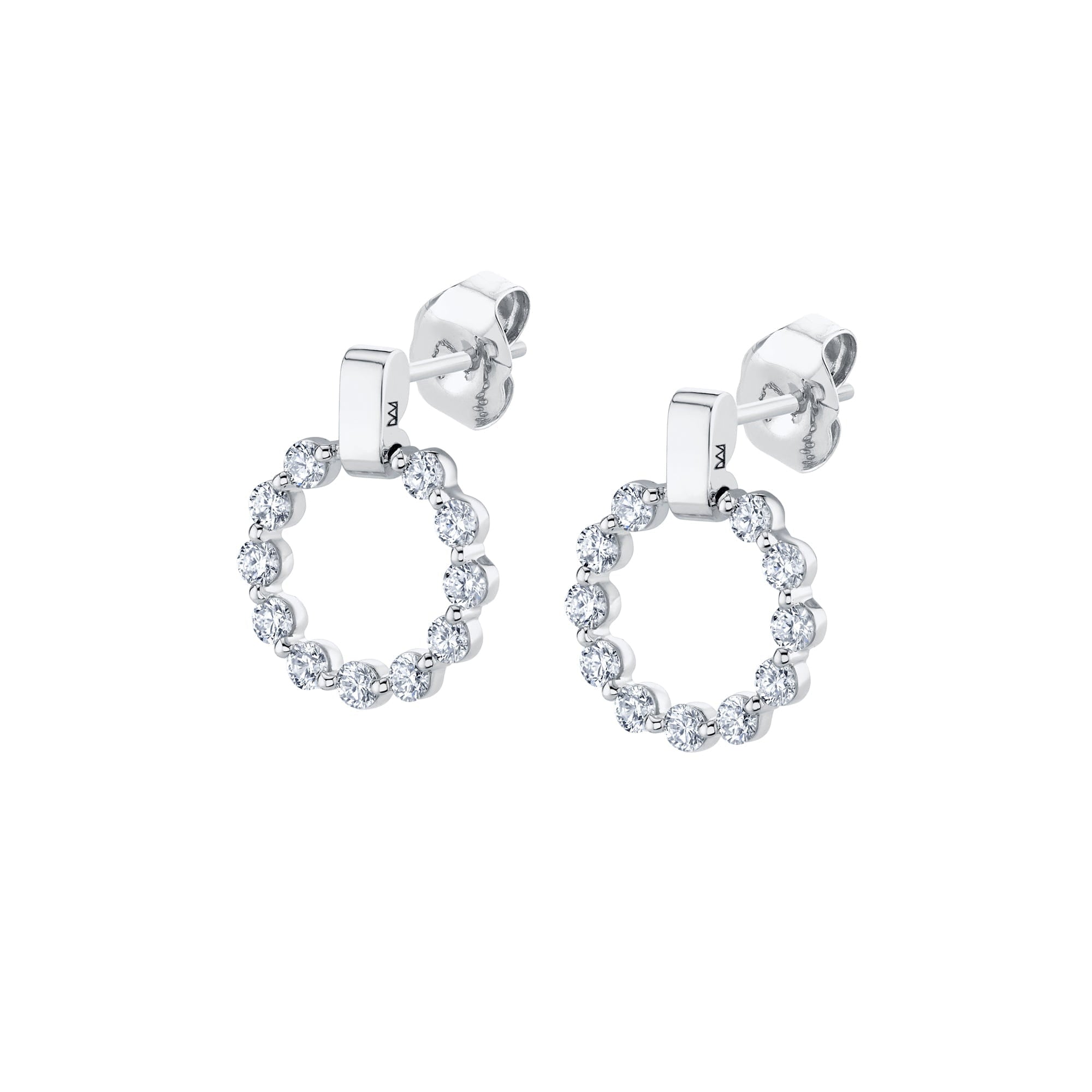 MICHAEL M Earrings 18K White Gold Cloud Mini Single Drop Earrings