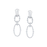 MICHAEL M Earrings 18K White Gold Cloud Oval Drop Earrings ER622
