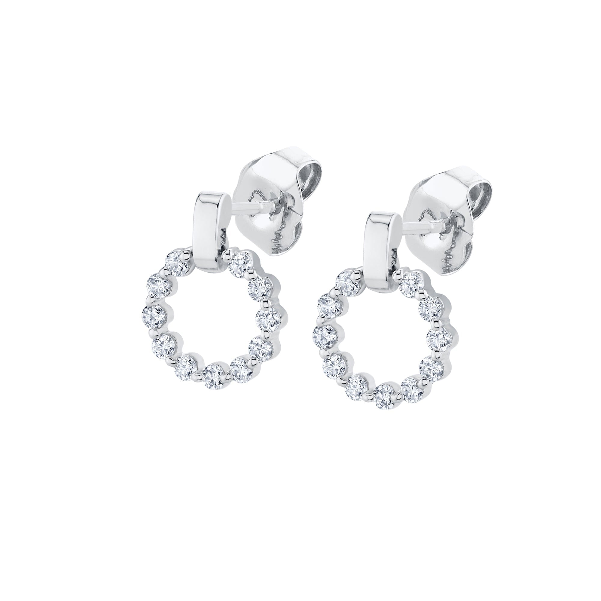 MICHAEL M Earrings 18K White Gold Cloud Single Drop Earrings