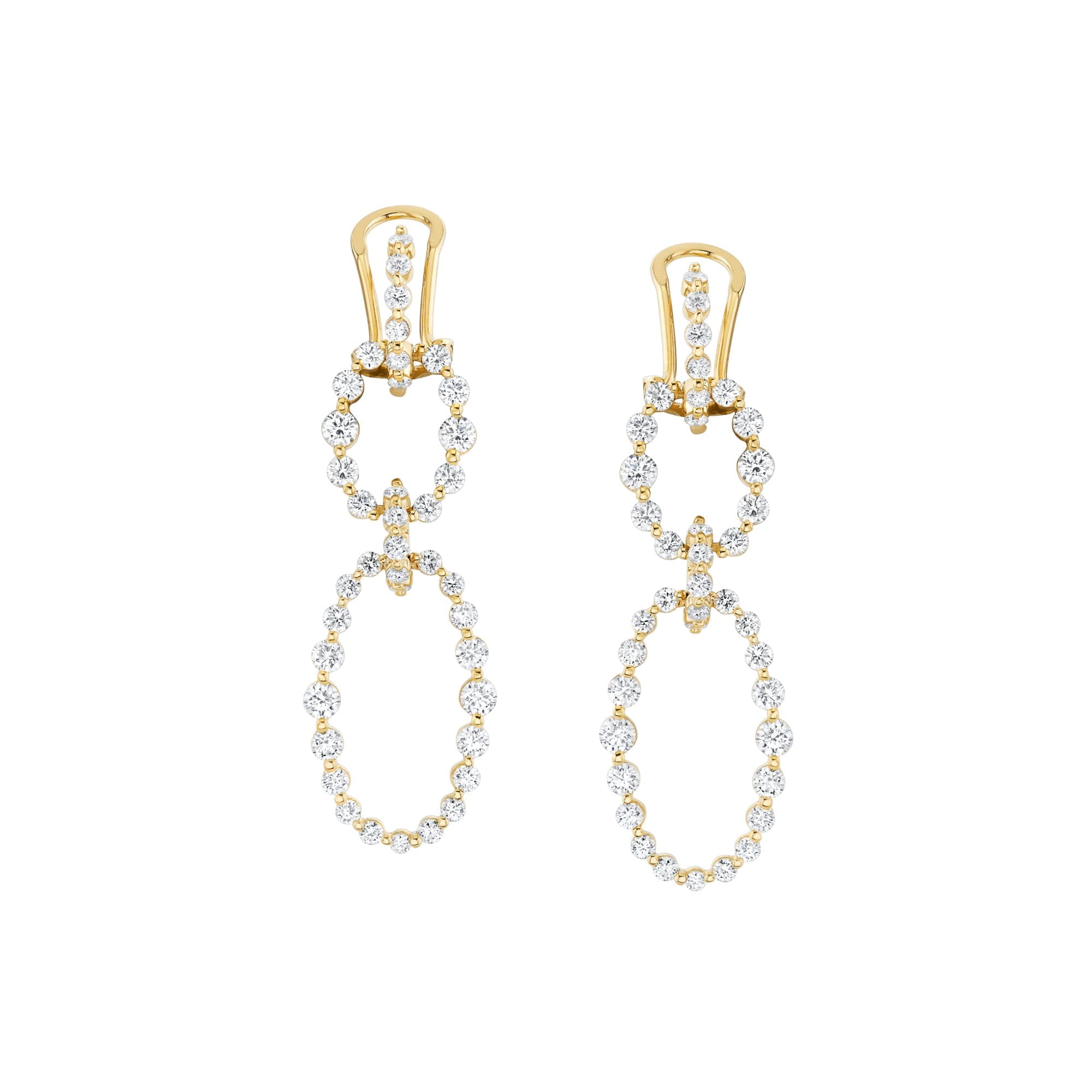MICHAEL M Earrings 18K Yellow Gold Cloud Oval Drop Earrings