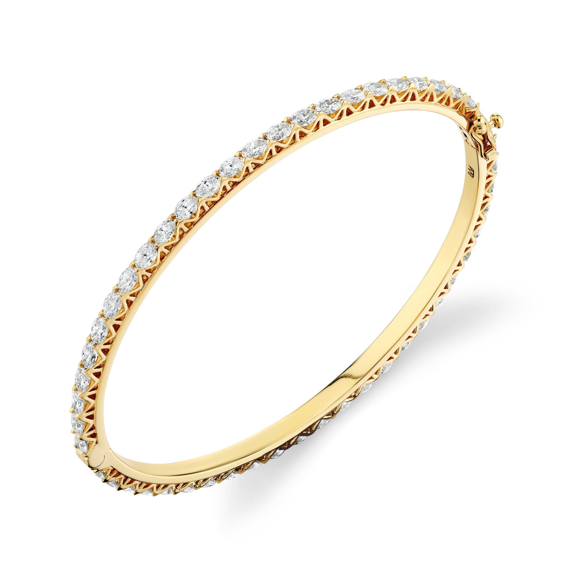 MICHAEL M Earrings 18K Yellow Gold Meksian Oval Eternity Bangle
