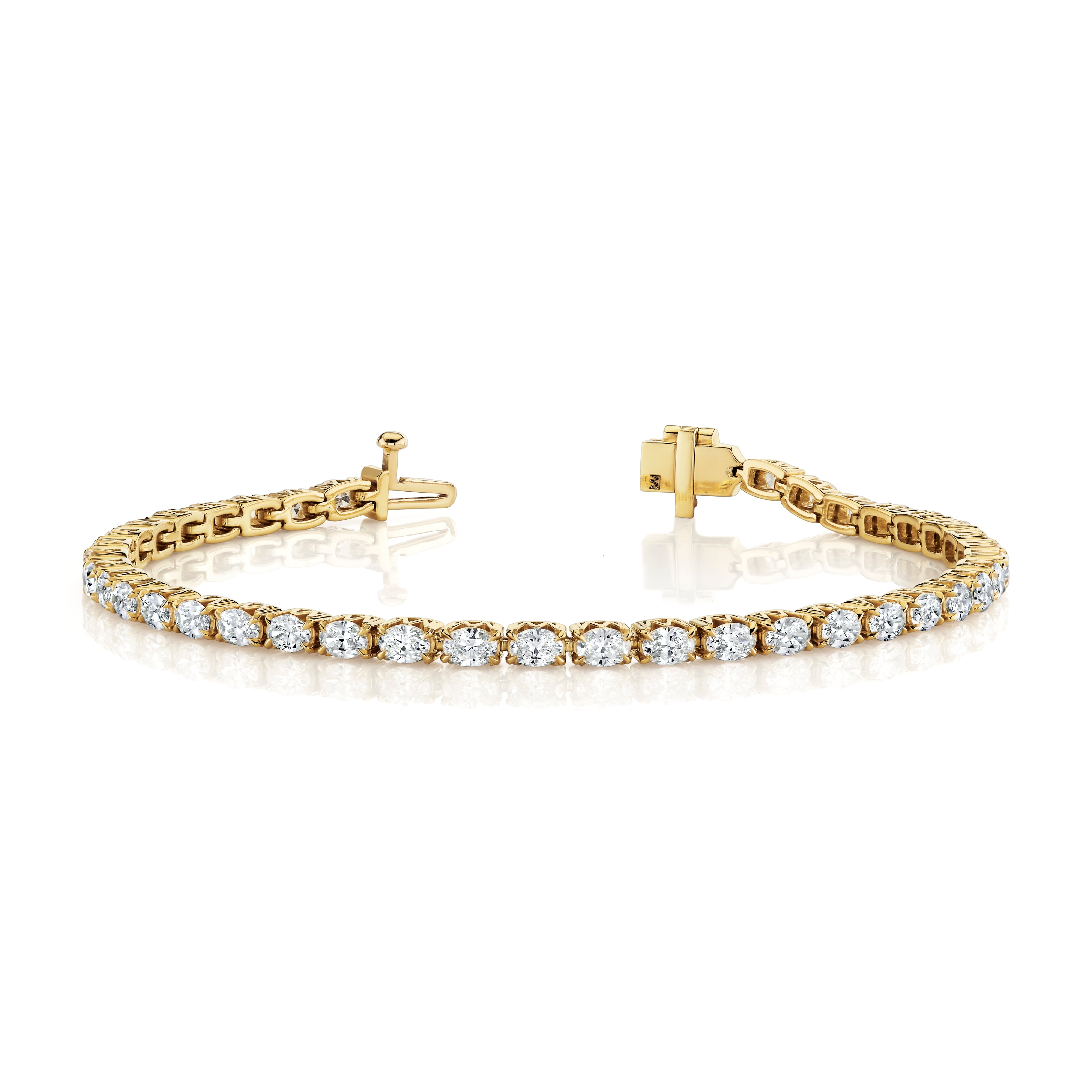 MICHAEL M Earrings 18K Yellow Gold Meksian Oval Tennis Bracelet