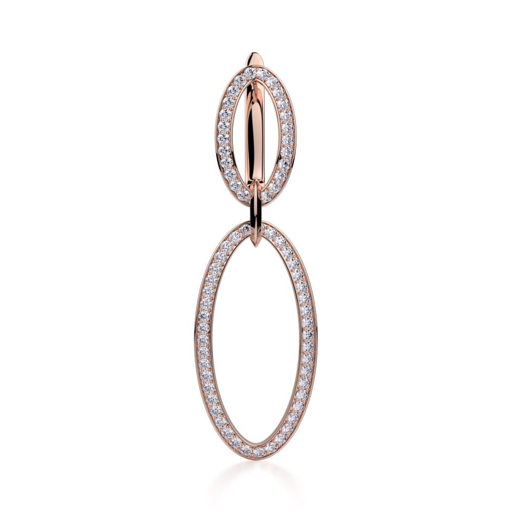 MICHAEL M Earrings Double Oval Diamond Drop Earrings