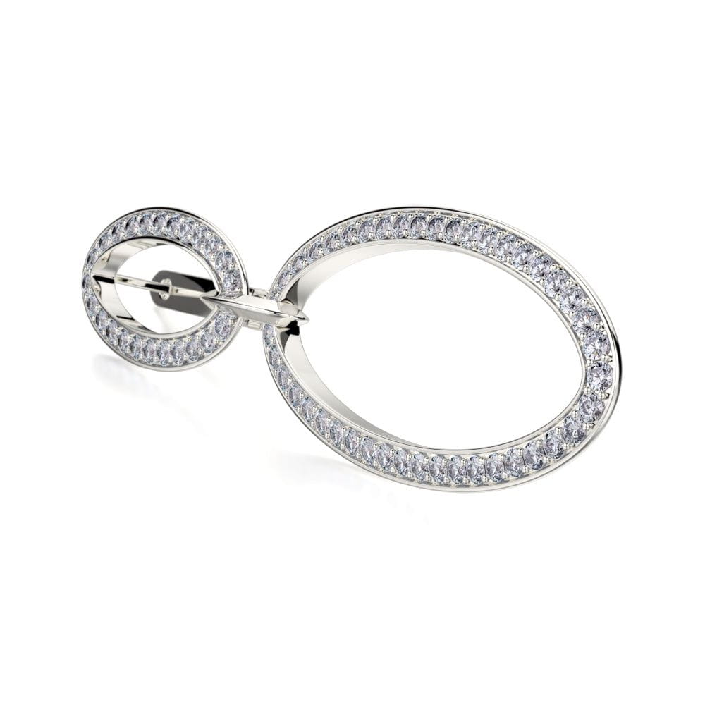 MICHAEL M Earrings Double Oval Diamond Drop Earrings
