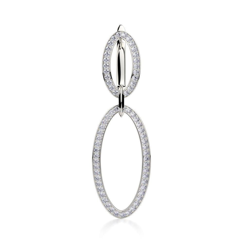 MICHAEL M Earrings Double Oval Diamond Drop Earrings
