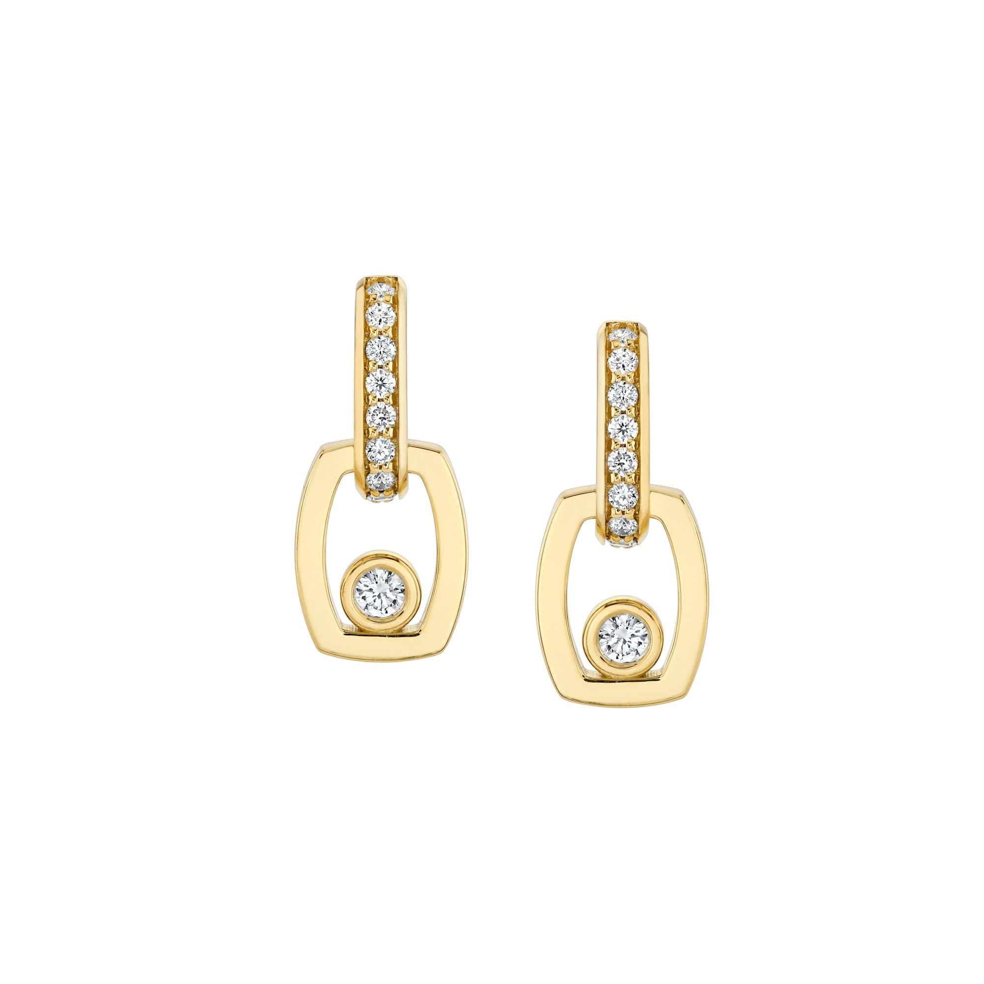 MICHAEL M Earrings Link Earrings with Bezel Set Diamond