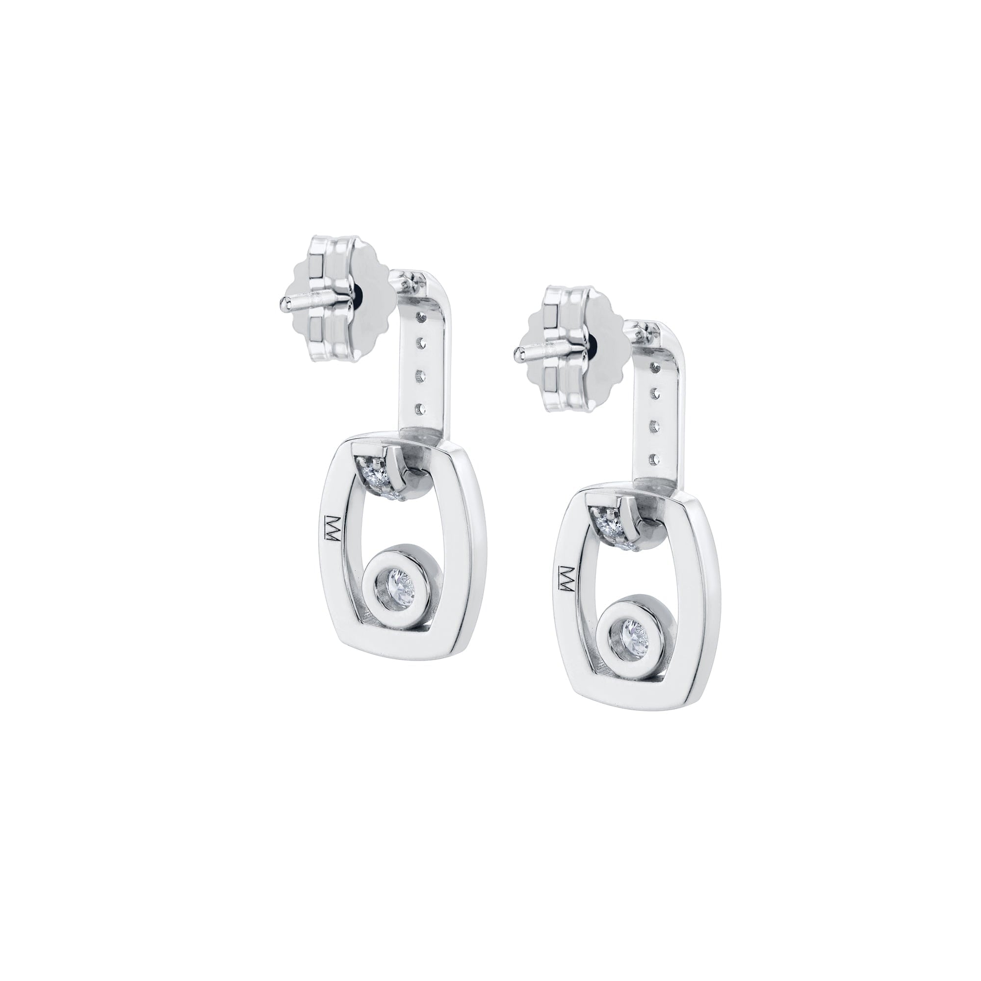 MICHAEL M Earrings Link Earrings with Bezel Set Diamond