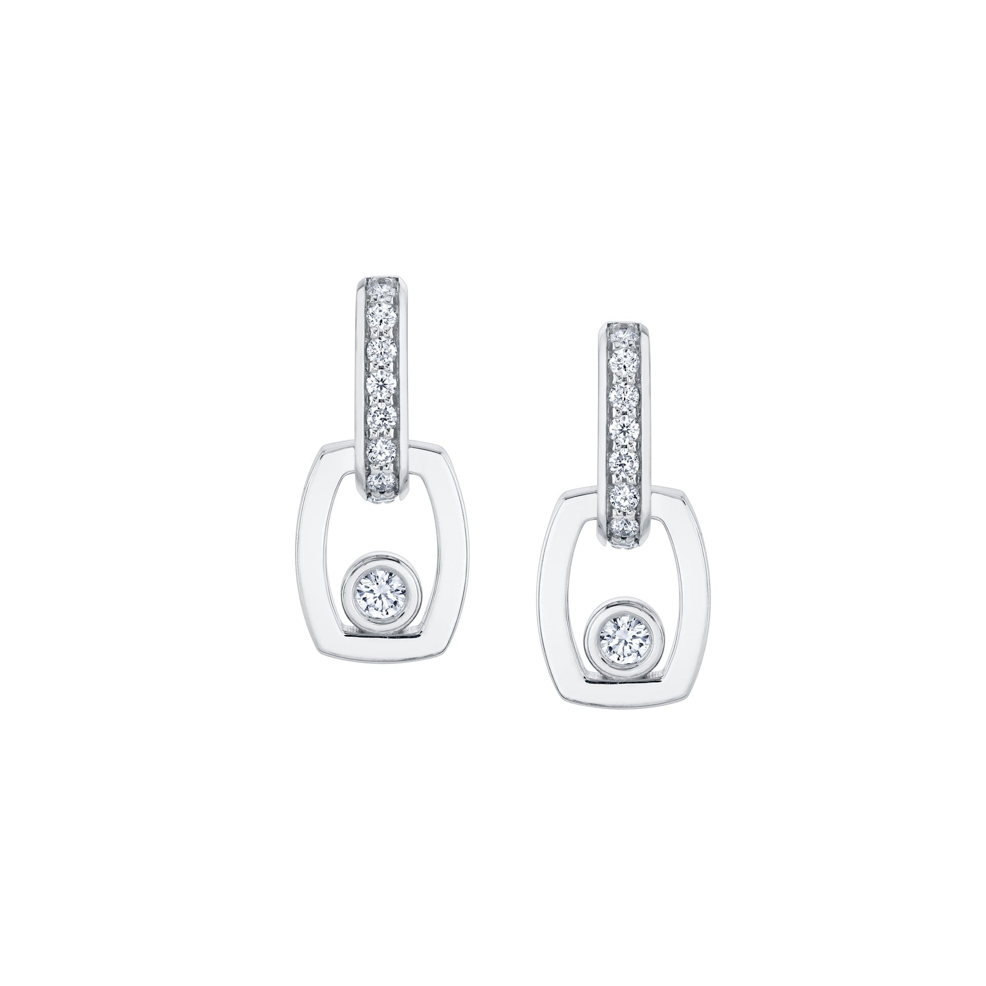 MICHAEL M Earrings Link Earrings with Bezel Set Diamond