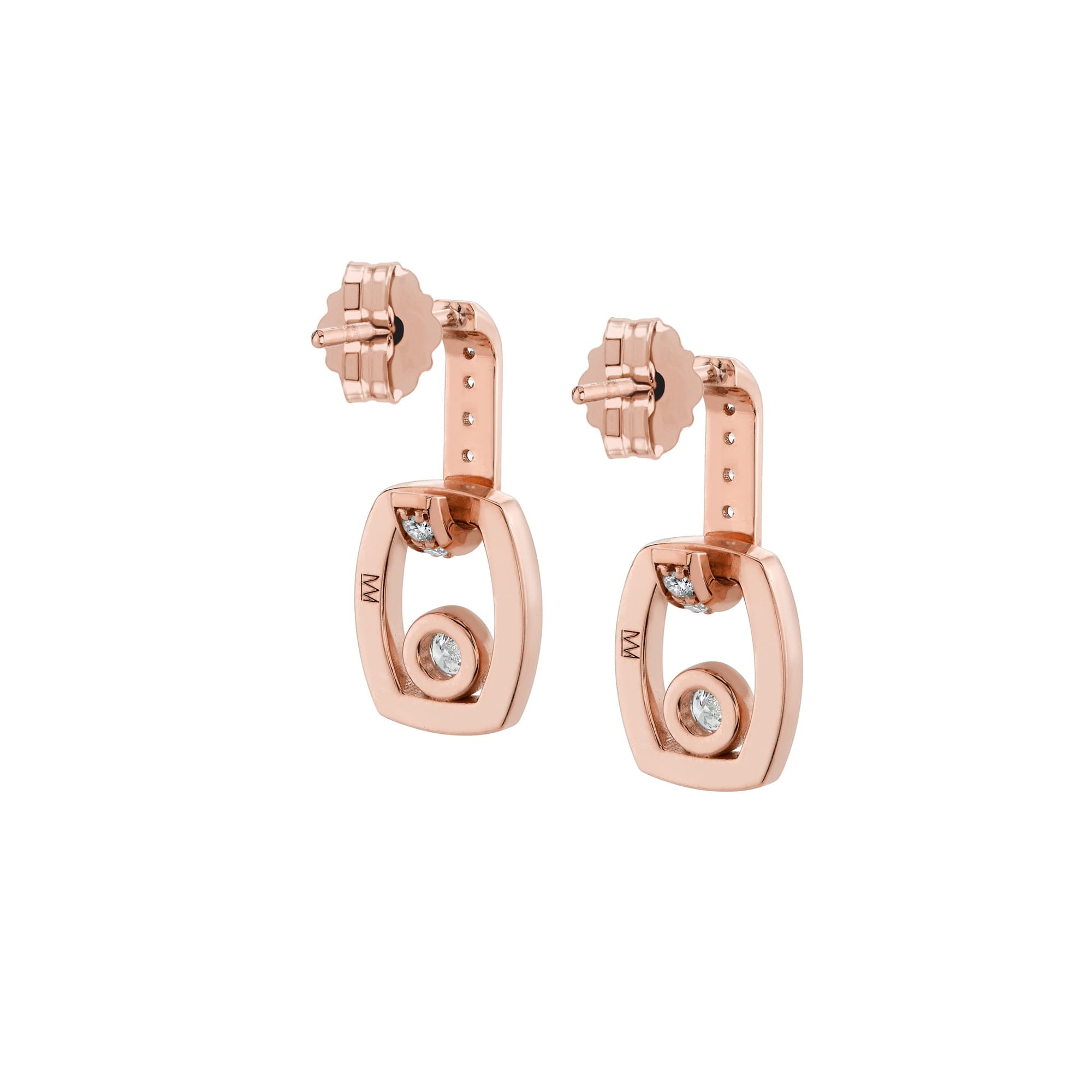 MICHAEL M Earrings Link Earrings with Bezel Set Diamond