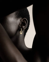 Link Earrings with Bezel Set Diamond