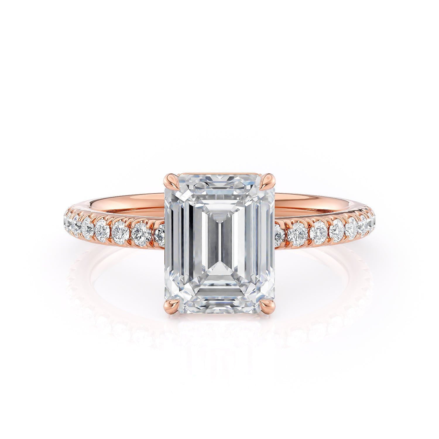 MICHAEL M Engagement Rings 18K Rose Gold CROWN R715-2 Emerald R715-2EMRG