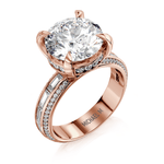 MICHAEL M Engagement Rings 18K Rose Gold Montage R835-4 Round