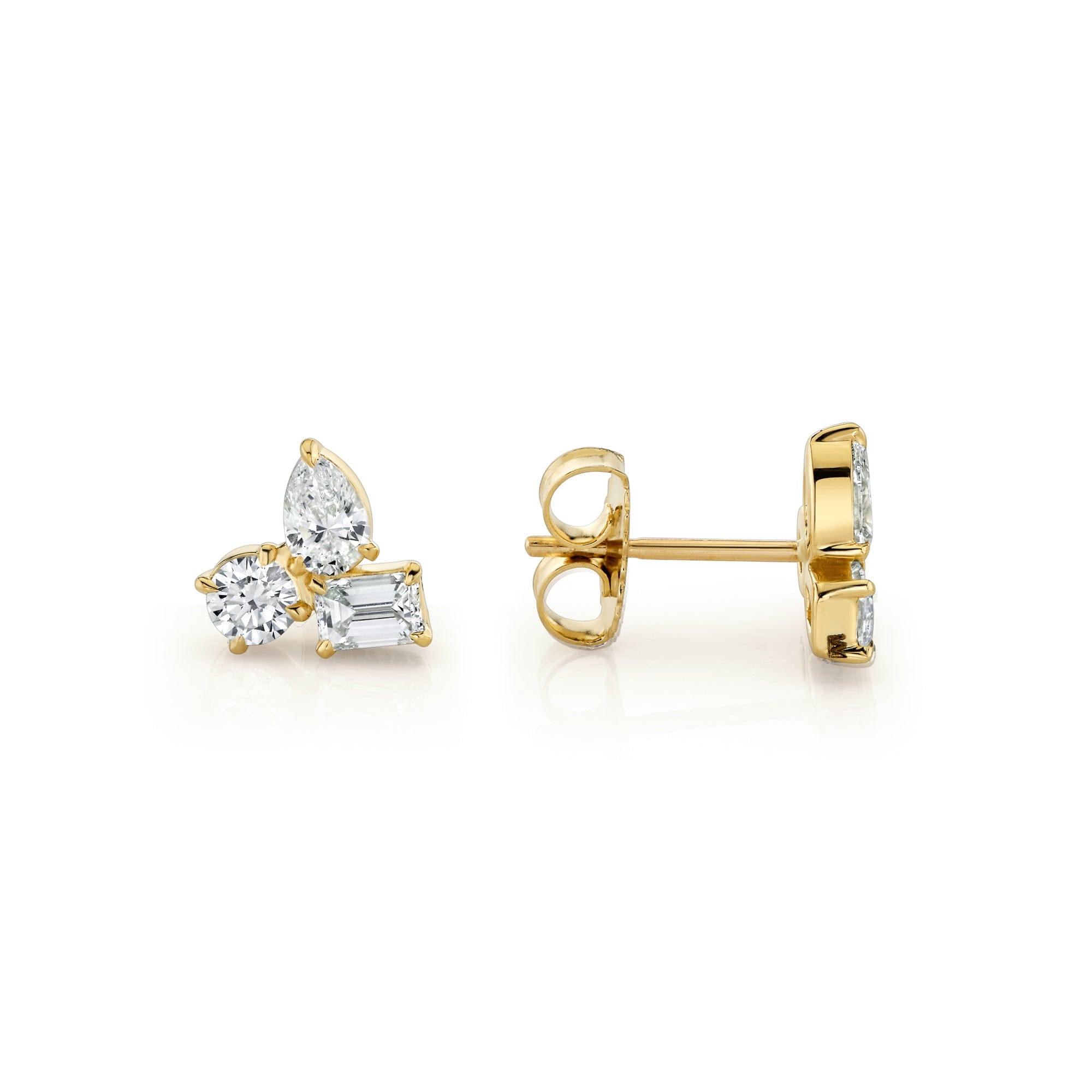 MICHAEL M Fashion Earrings Montage 3 Cluster Stud Earrings