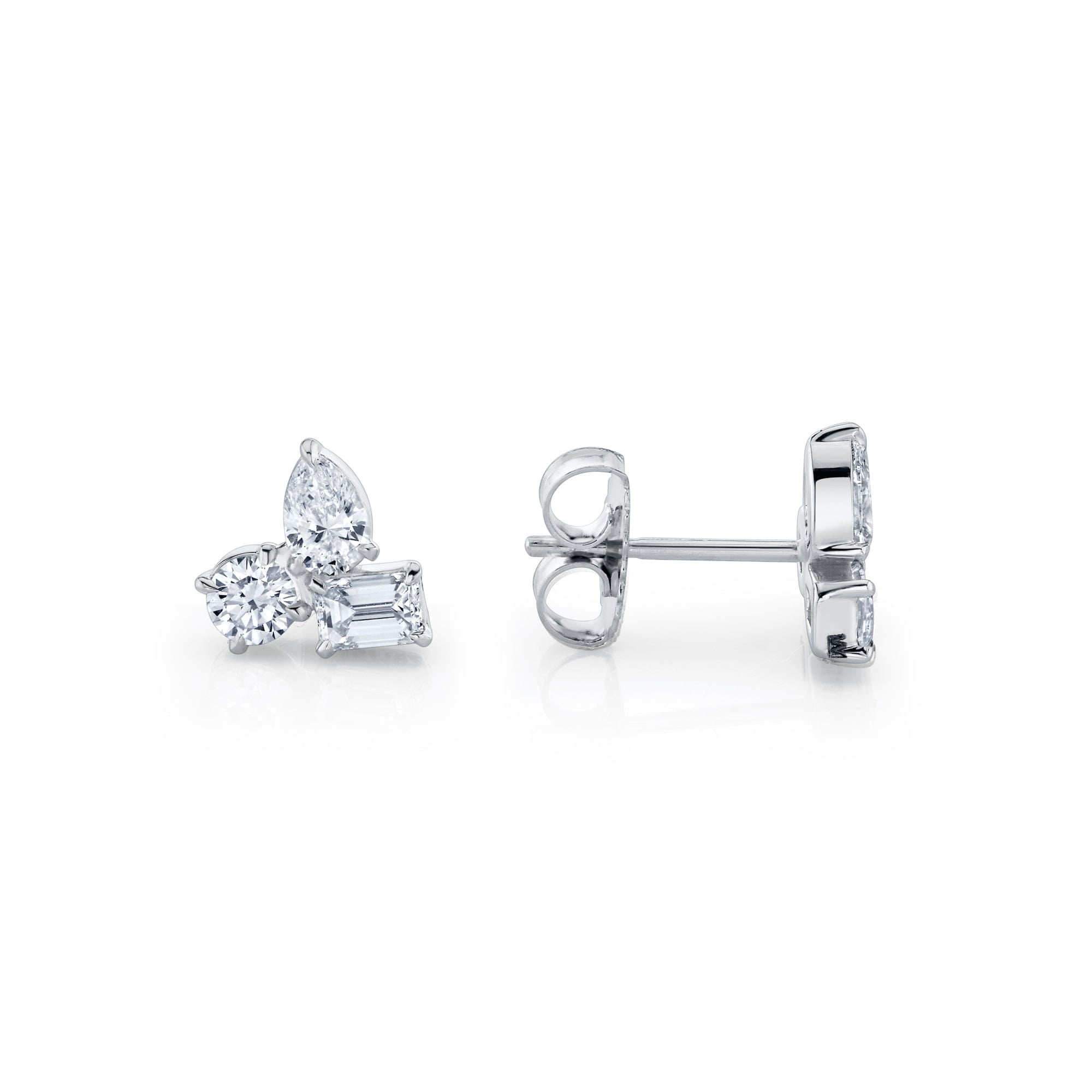 MICHAEL M Fashion Earrings Montage 3 Cluster Stud Earrings