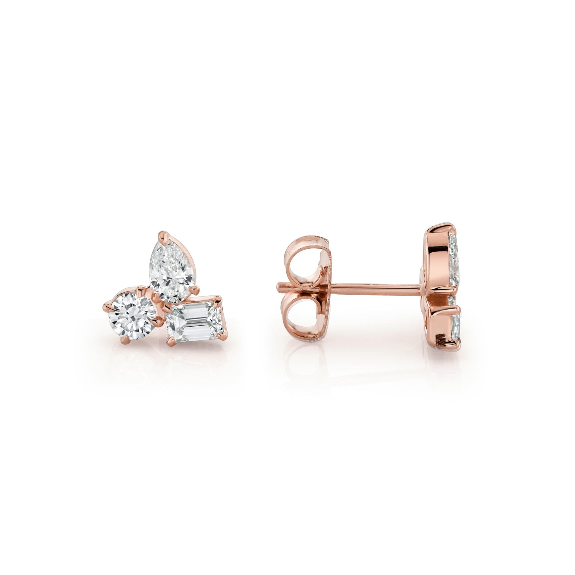 MICHAEL M Fashion Earrings Montage 3 Cluster Stud Earrings