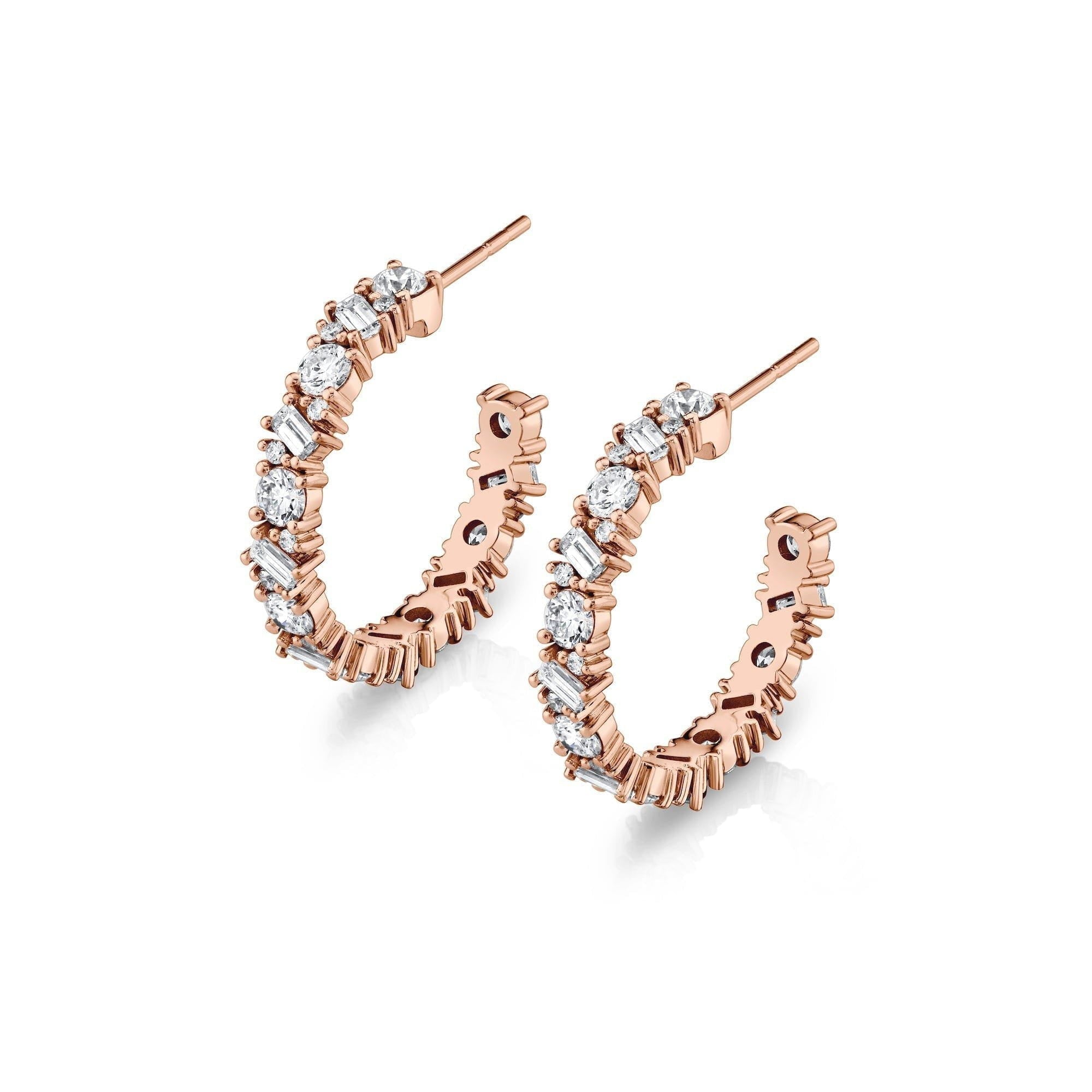 MICHAEL M Fashion Earrings Montage Baguette Cluster Hoops