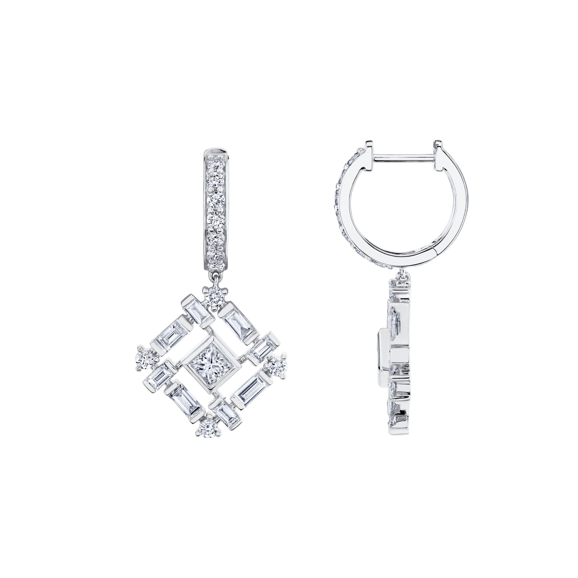 MICHAEL M Fashion Earrings Montage Baguette Drop Earrings