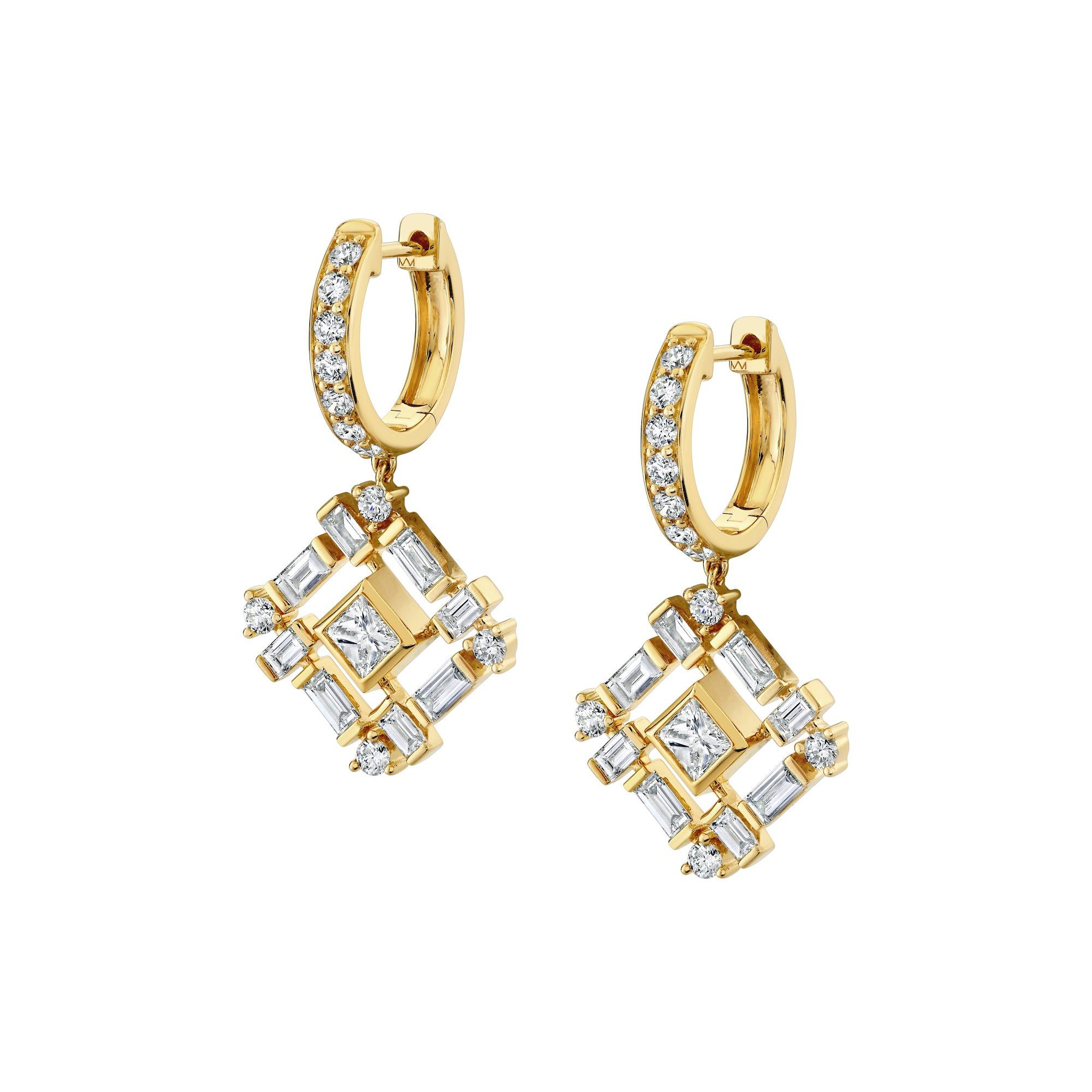 MICHAEL M Fashion Earrings Montage Baguette Drop Earrings