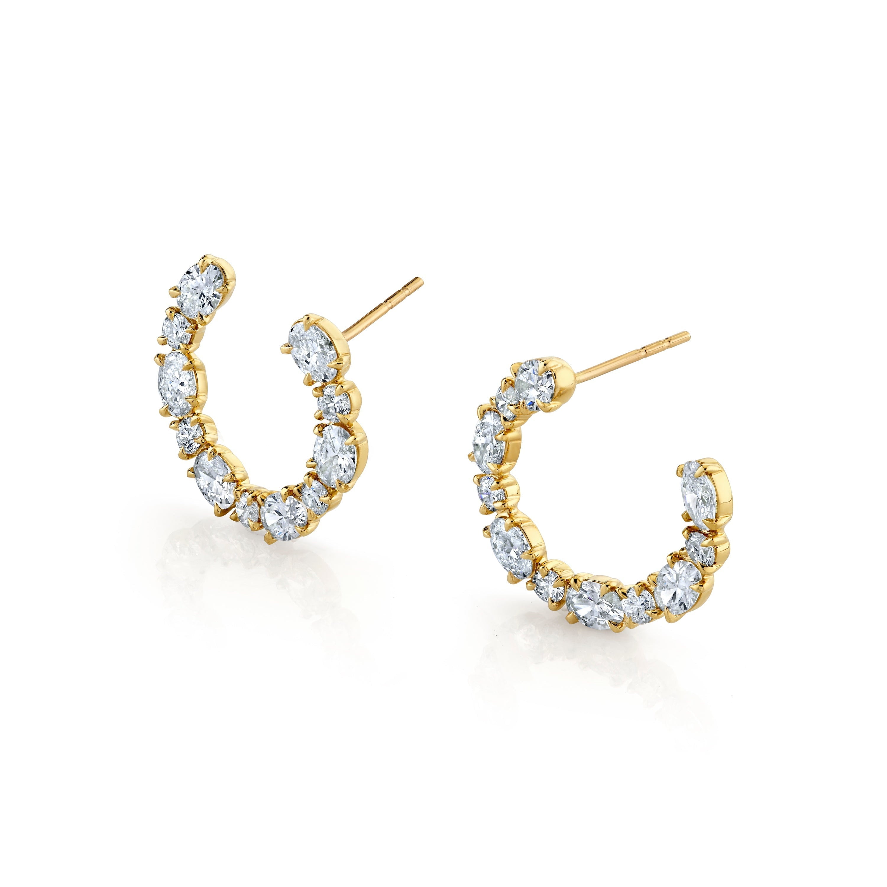 MICHAEL M Fashion Earrings Montage Oval Front-to-Back Hoops