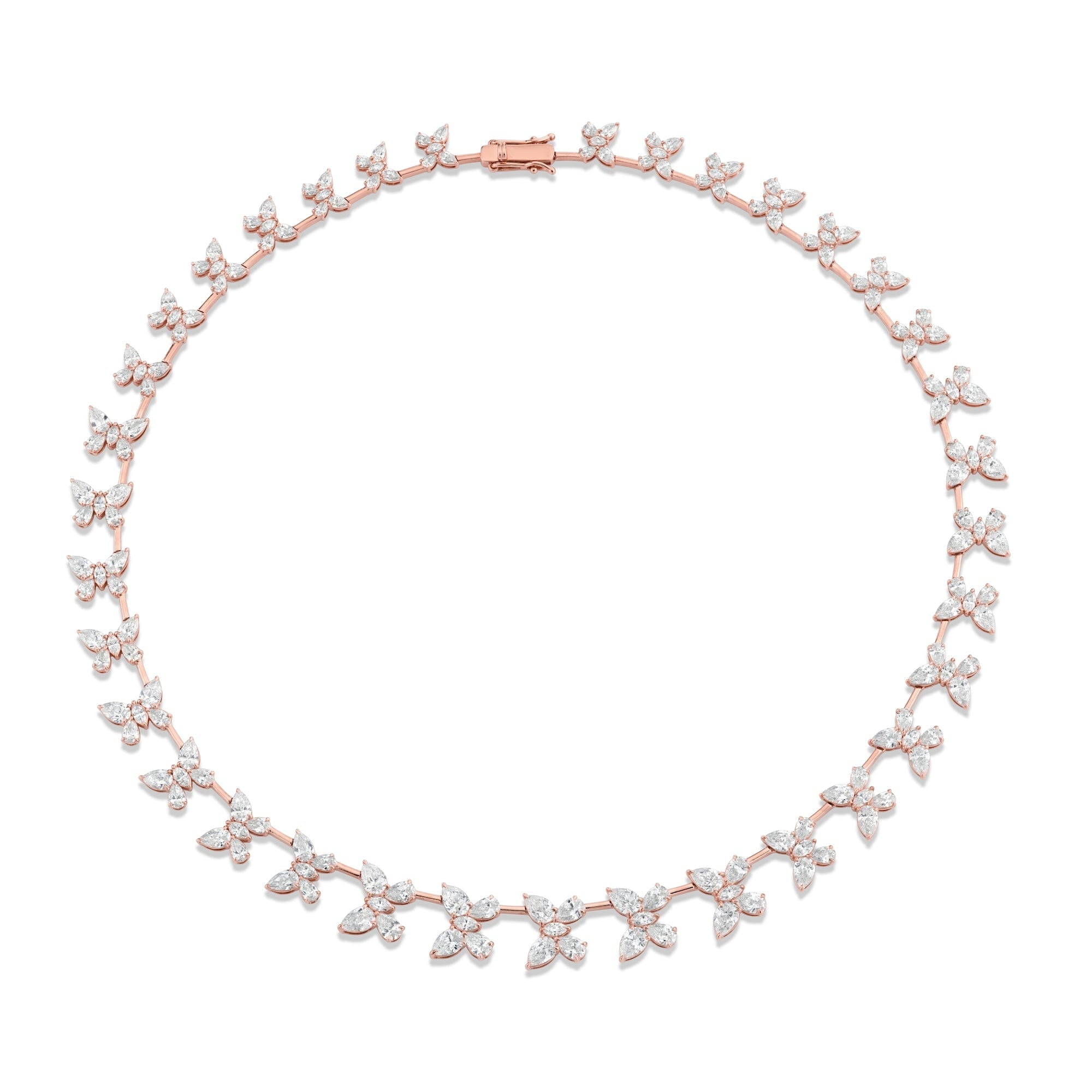 MICHAEL M Fashion Necklaces 18K Rose Gold Montage Butterfly Riviera Necklace