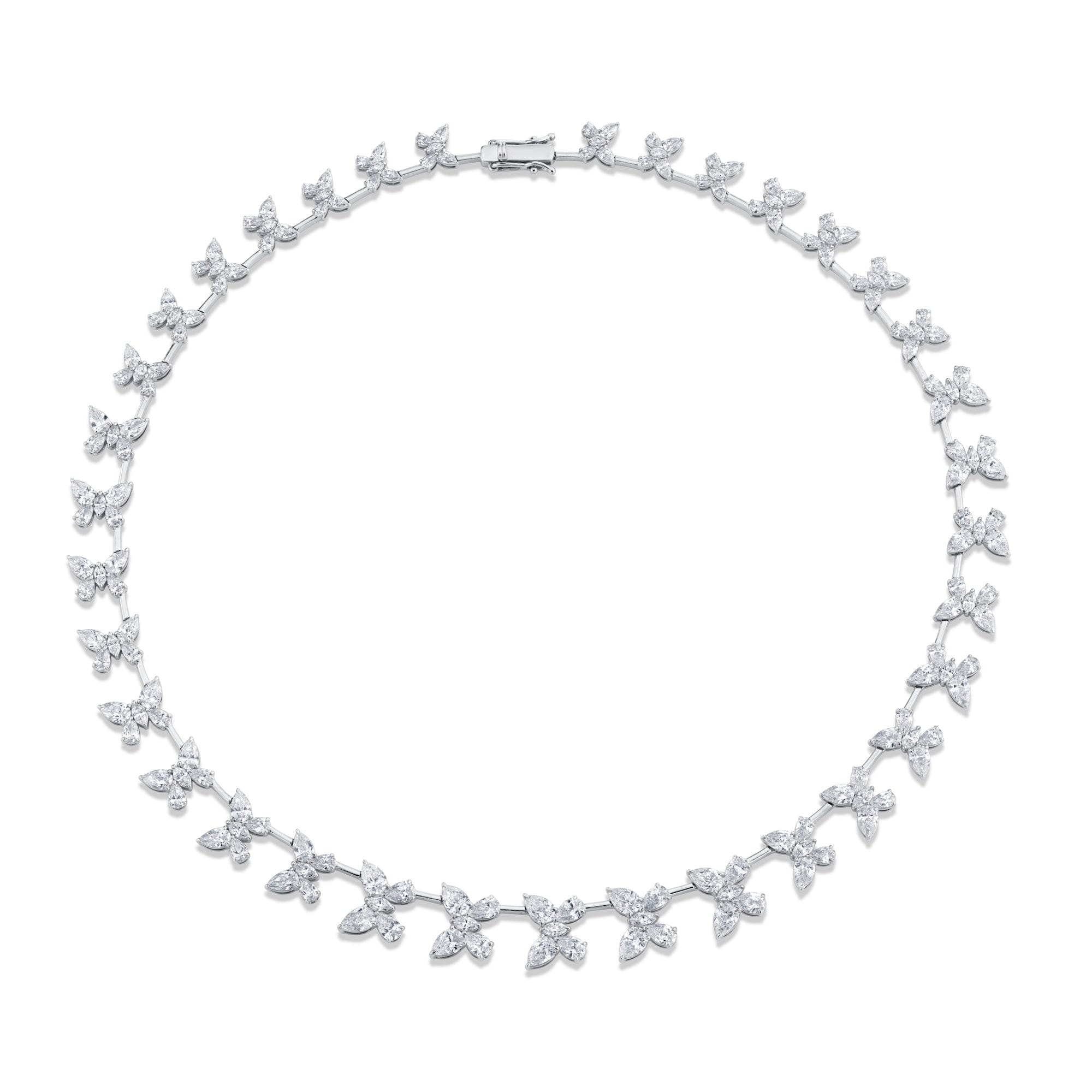 MICHAEL M Fashion Necklaces 18K White Gold Montage Butterfly Riviera Necklace
