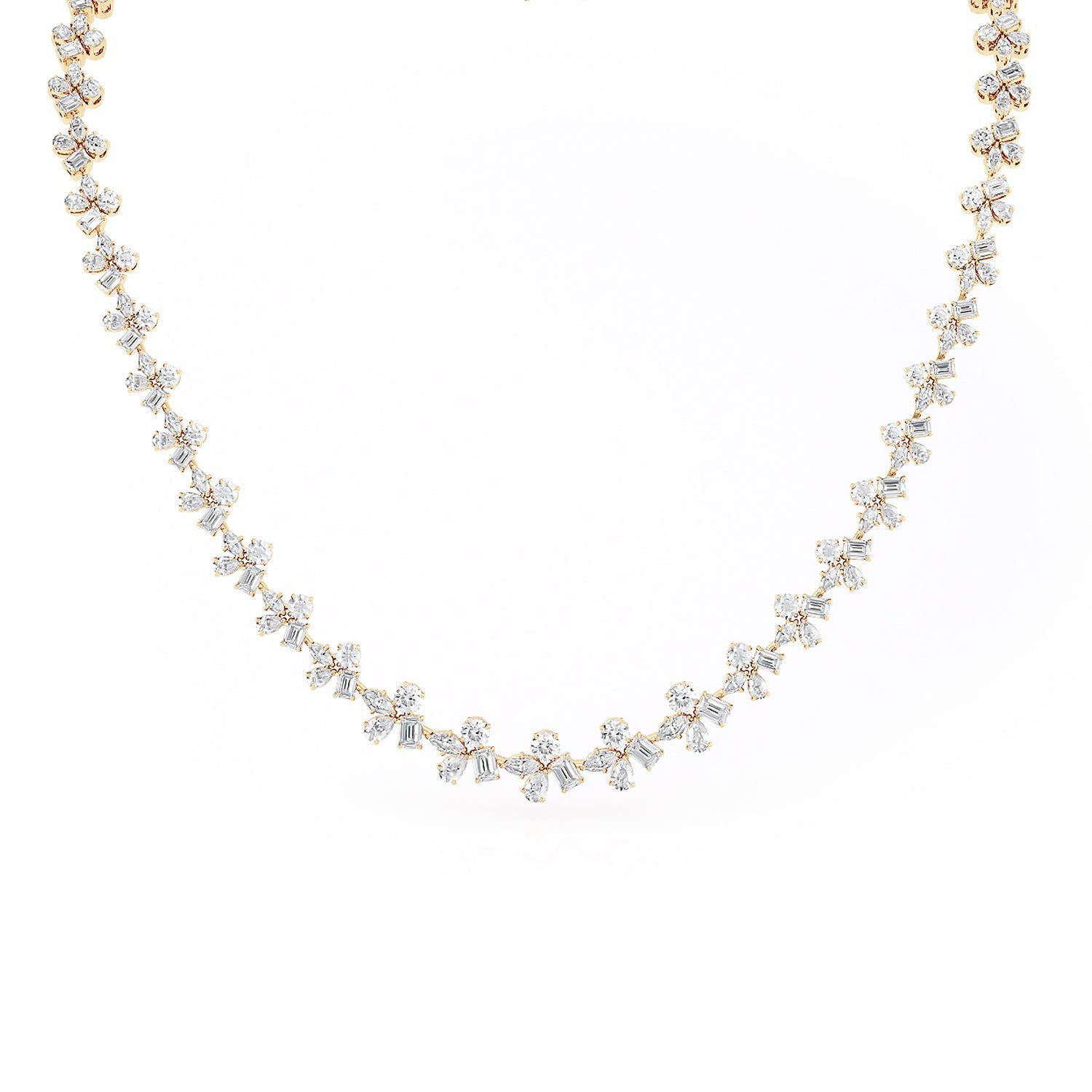 MICHAEL M Fashion Necklaces 18K Yellow Gold Montage Cluster Riviera Necklace CN403