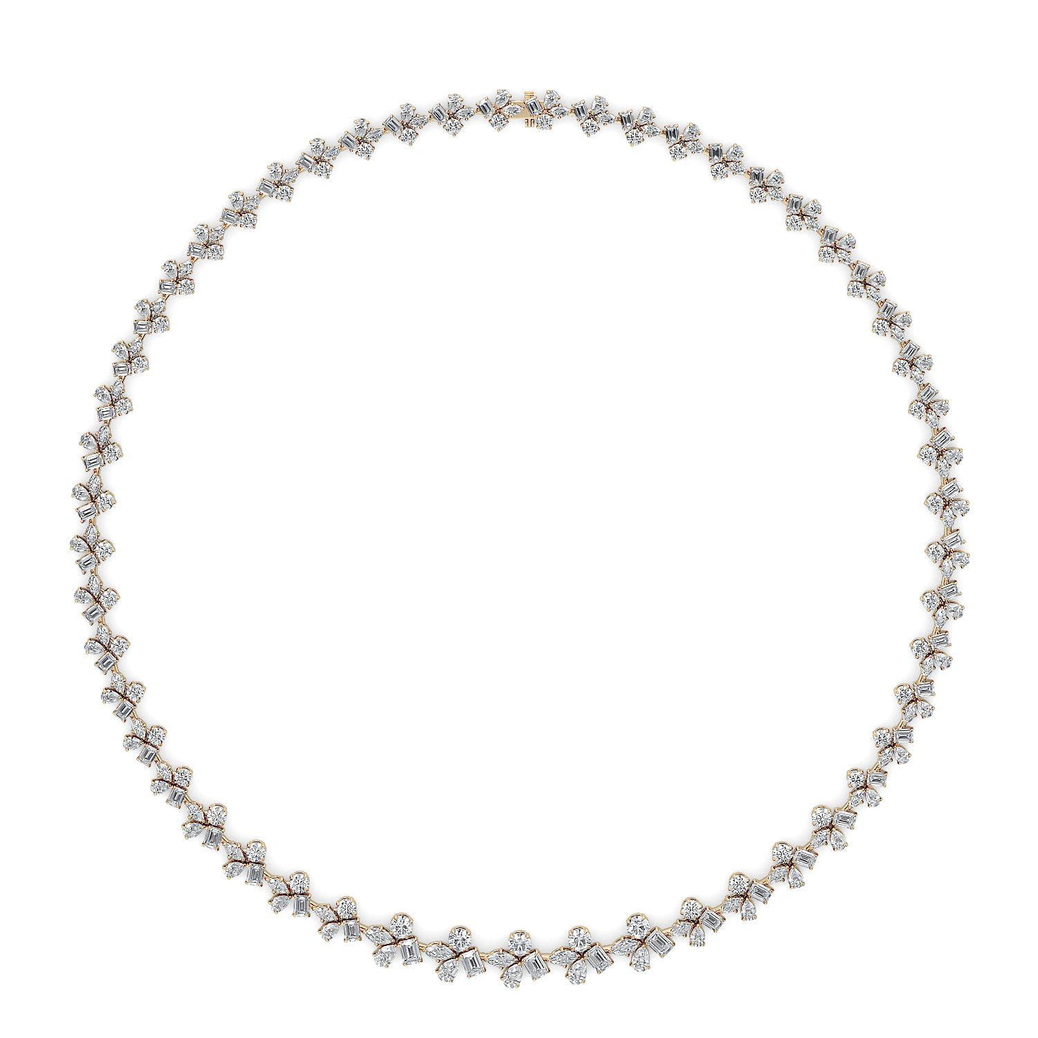 MICHAEL M Fashion Necklaces 18K Yellow Gold Montage Cluster Riviera Necklace CN403