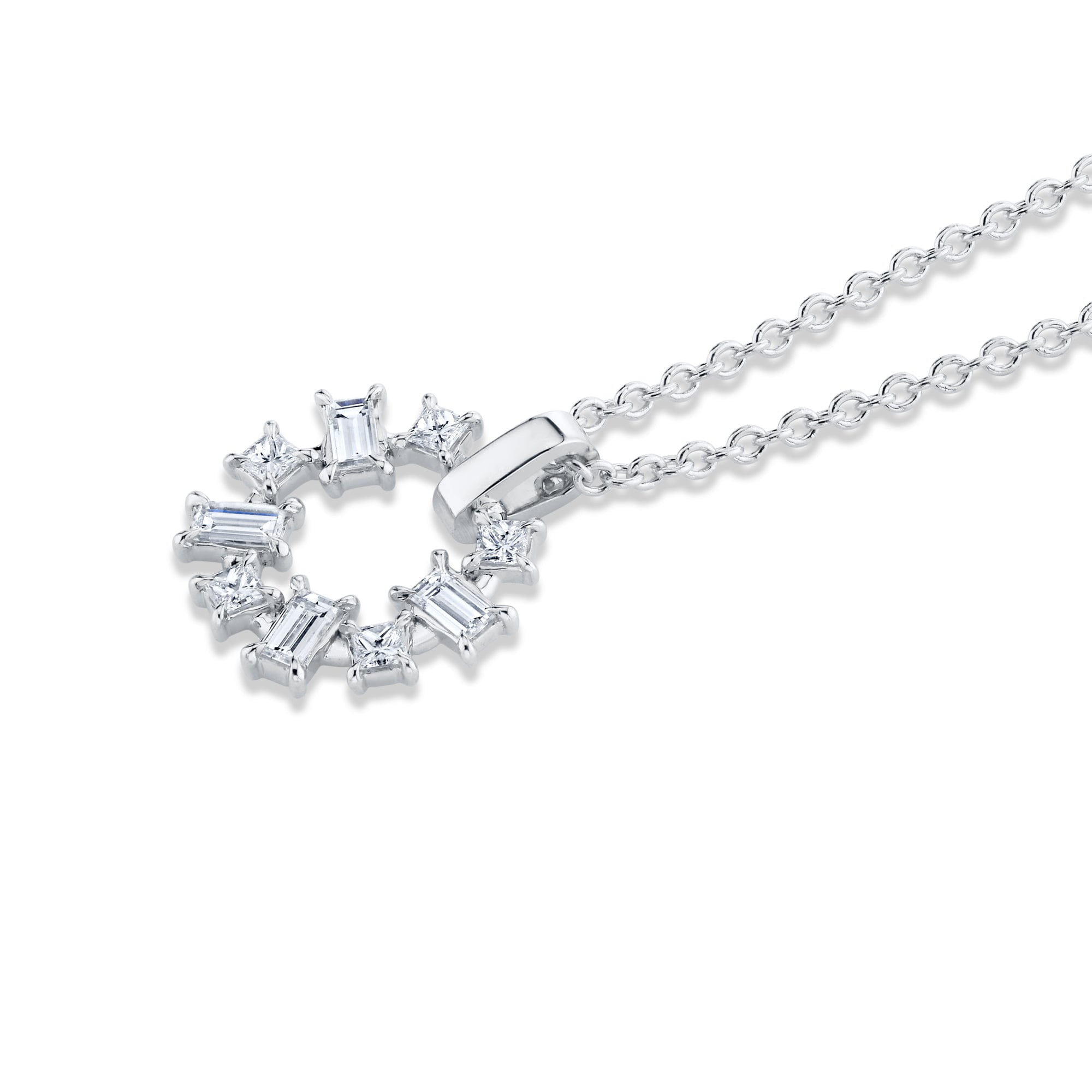 MICHAEL M Fashion Necklaces Montage Baguette and Princess Cut Ring Pendant