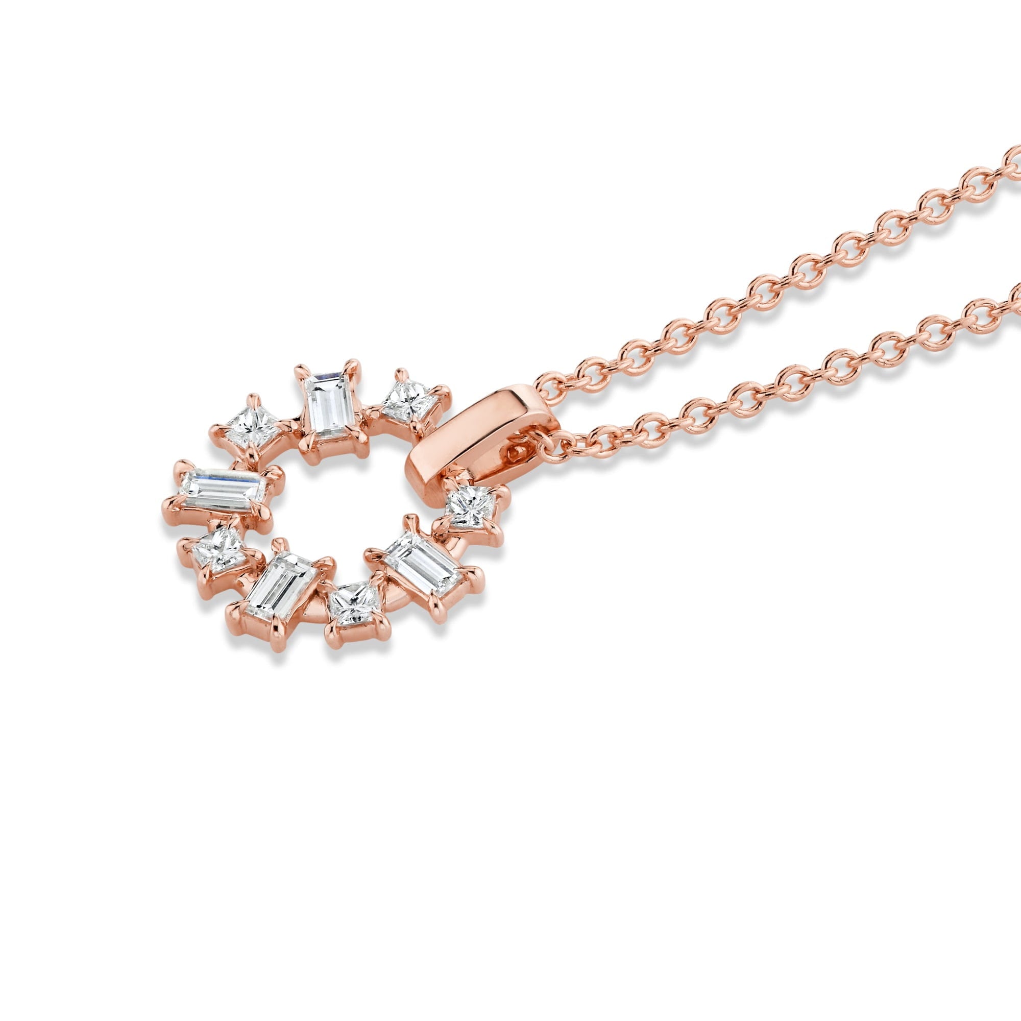 MICHAEL M Fashion Necklaces Montage Baguette and Princess Cut Ring Pendant
