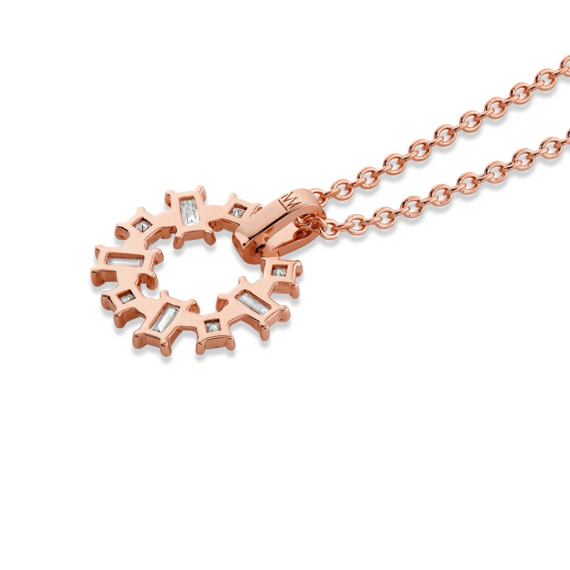 MICHAEL M Fashion Necklaces Montage Baguette and Princess Cut Ring Pendant