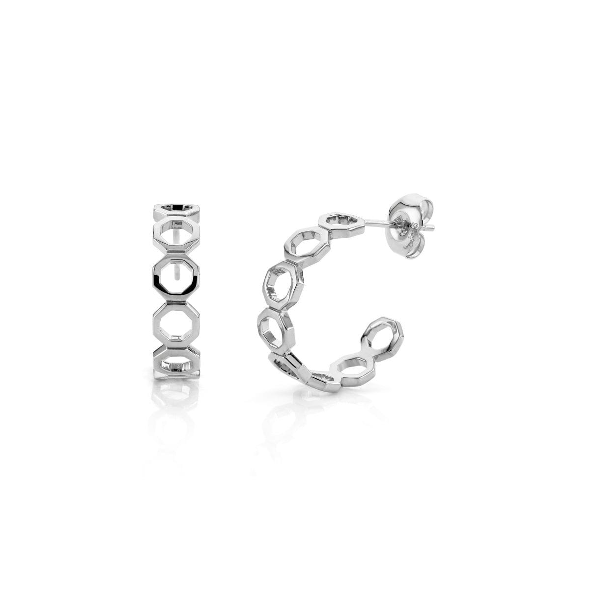 MICHAEL M Fashion Rings 14K White Gold Octave Hoops