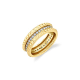 MICHAEL M Fashion Rings 14K Yellow Gold / 4 Tetra Pavé Band B361YG