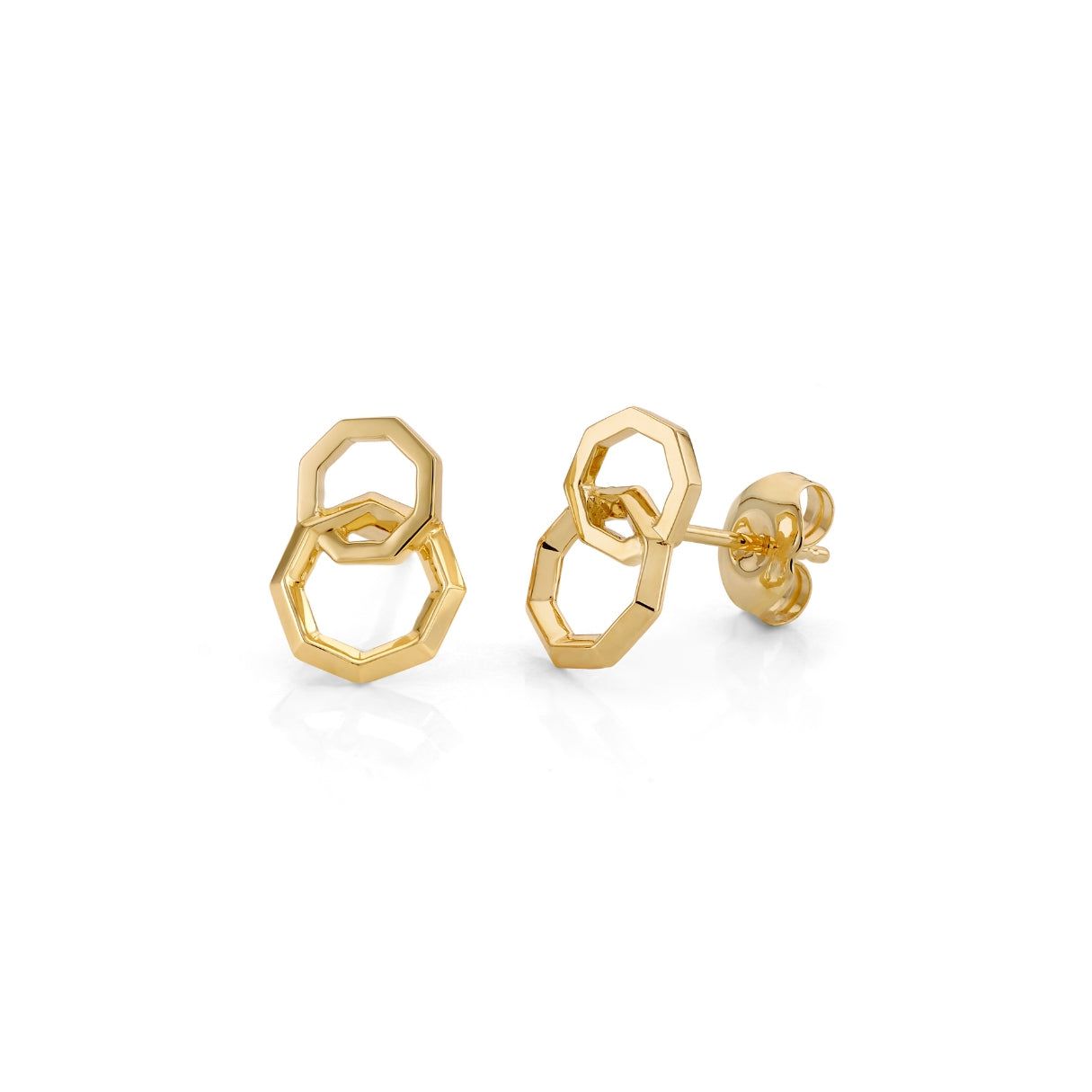 MICHAEL M Fashion Rings 14K Yellow Gold Double Octave Earrings