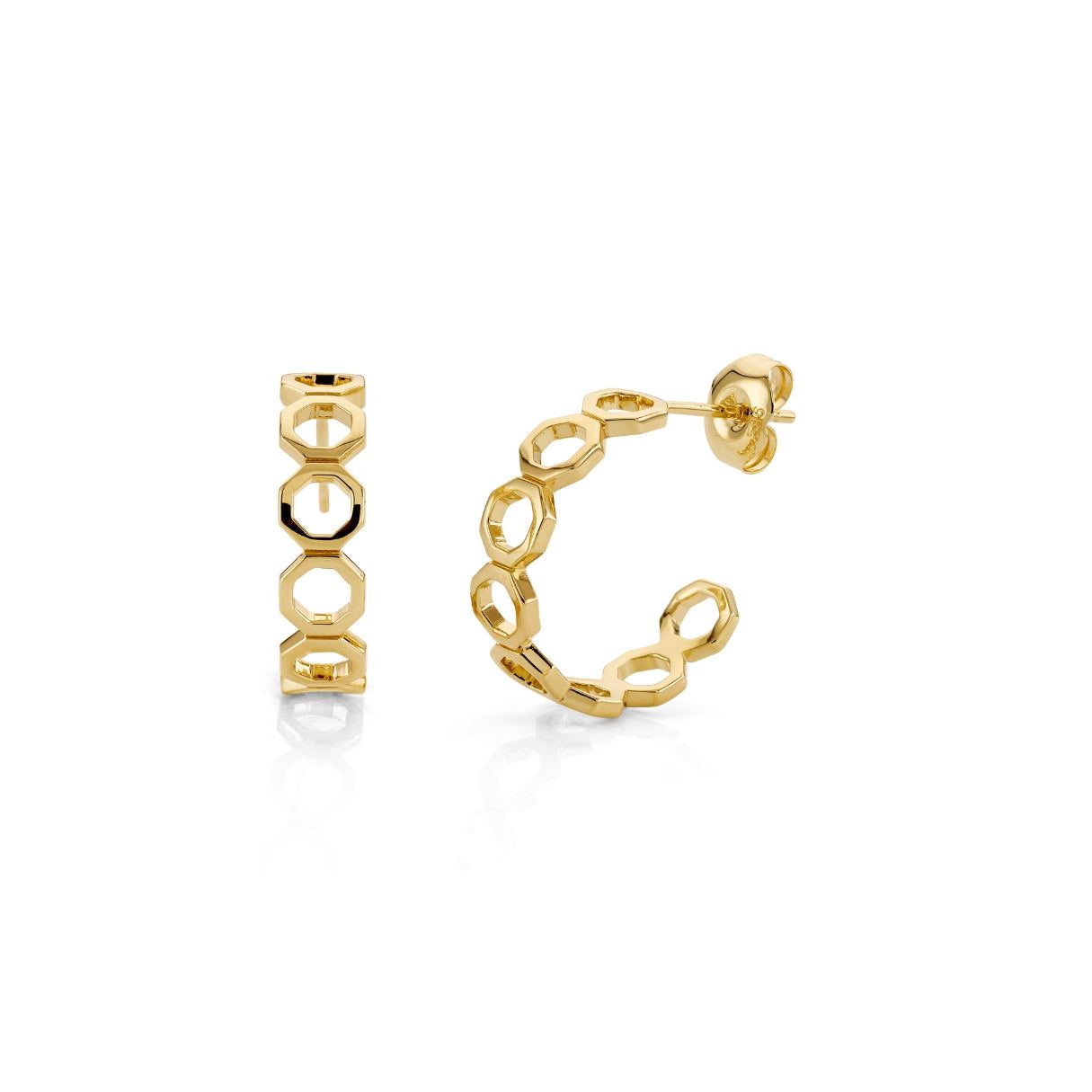 MICHAEL M Fashion Rings 14K Yellow Gold Octave Hoops