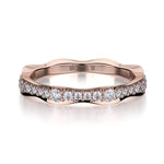 MICHAEL M Fashion Rings 18K Rose Gold / 4.25 Wavy Diamond Cluster Band B300-RG4.25