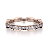 MICHAEL M Fashion Rings 18K Rose Gold / 4.25 Wavy Diamond Cluster Band B300-RG4.25
