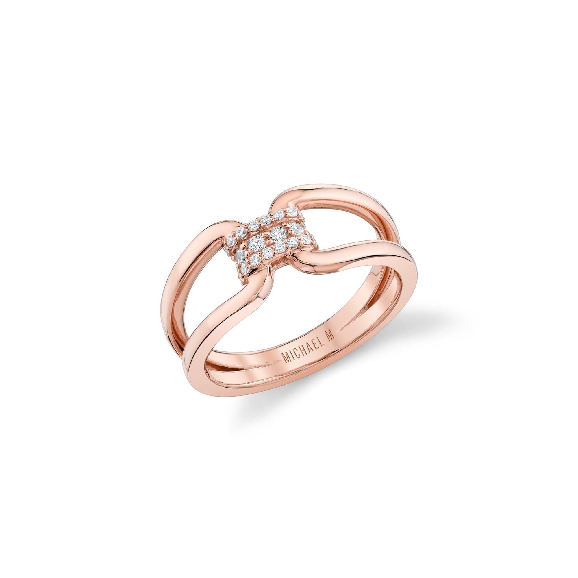 MICHAEL M Fashion Rings 18K Rose Gold / 4 Europa Interlink Ring