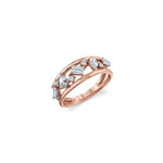 MICHAEL M Fashion Rings 18K Rose Gold / 4 Montage Double Band Ring B547