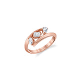 MICHAEL M Fashion Rings 18K Rose Gold / 4 Montage Knife Edge Bypass Ring F410