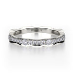 MICHAEL M Fashion Rings 18K White Gold / 4.25 Wavy Diamond Cluster Band B300-WG4.25