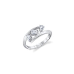 MICHAEL M Fashion Rings 18K White Gold / 4 Montage Knife Edge Bypass Ring F410