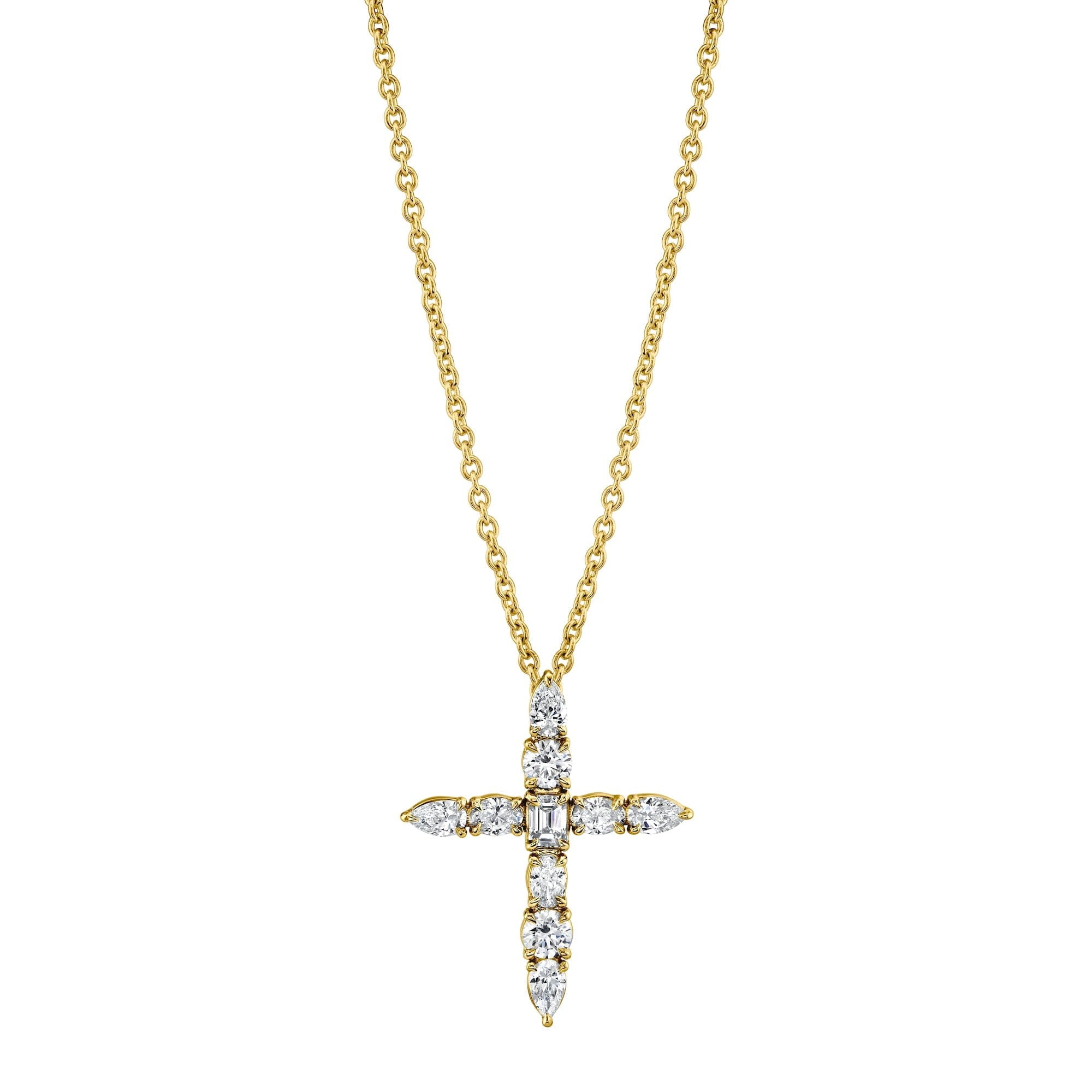 MICHAEL M Fashion Rings 18K Yellow Gold Montage Cross Pendant