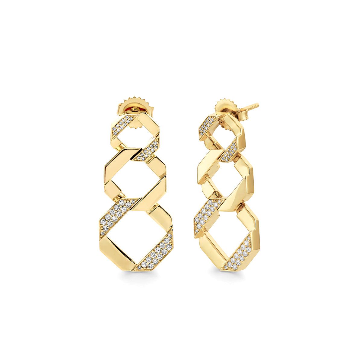 MICHAEL M Fashion Rings Octave Chain Link Drop Earrings