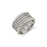 MICHAEL M Fashion Rings Tetra Triple Pavé Band