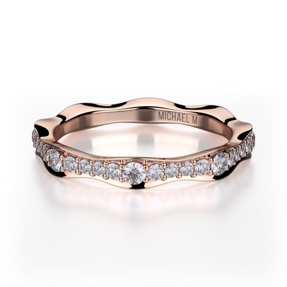 MICHAEL M Fashion Rings Wavy Diamond Cluster Band