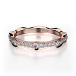 MICHAEL M Fashion Rings Wavy Diamond Cluster Band